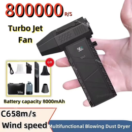 XIAOMI C6 Violent Fan 350000 об/мин Электрический вентилятор Турбонатный вентилятор 58 м/с Высокоскоростной канальный вентилятор Перезаряжаемый мощный пылесборник