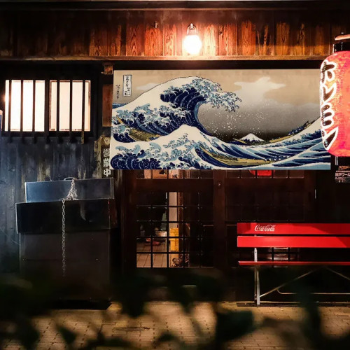 Горизонтальная занавеска в японском стиле для суши, ресторана, izakaya, бара, декоративная занавеска, кухонная перегородка