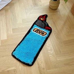 Синий зажигалка, тафтинговый ковер, художественный коврик для спальни, гостиной, ретро Радужный пушистый противоскользящий коврик для ванной комнаты, нескользящий коврик, домашний декор