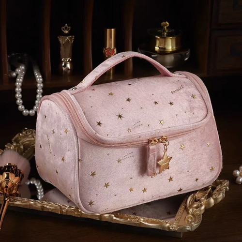 Косметичка, дорожный набор, органайзер для макияжа, женская косметичка, бархатная большая вместительная роскошная сумка для хранения, розовая, синяя косметичка