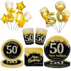 Одноразовая посуда для дня рождения, 50 лет