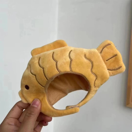 Мультяшная шляпа для кошки, милый костюм в форме рыбы, дышащий головной убор, шляпа для кошки, головной убор для кошки, плюшевая забавная шапка для домашних животных, игрушка для кошки