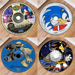 Соник круглый ковер игровой домашний декор Sonic обложка для компакт-дисков круг видеоигра круглая площадка современный ковер подарки для геймеров популярные