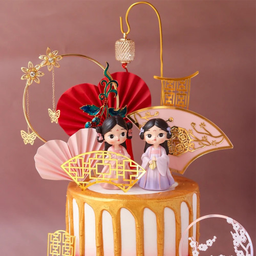 Hanfu, товары для китайской девушки на день рождения, классический экран, топперы для торта, акриловый десерт для выпечки