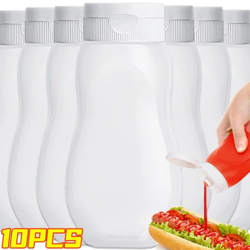 1/10 шт., бутылки для соусов с крышками, портативный диспенсер для кетчупа, салата, контейнер для хранения жидкости для кухни, кемпинга