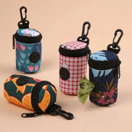 Подвесной диспенсер для мешков для собачьих какашек на молнии, аксессуары для прогулок для собак, держатель для мешков для мусора, портативный милый органайзер для мешков для мусора, товары для домашних животных