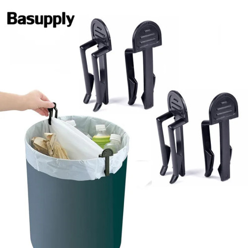 Basupply 4 шт./лот, практичный пластиковый зажим для мусорных пакетов, фиксированный держатель для мусорных пакетов, зажим для мусорного бака, кухонные приборы
