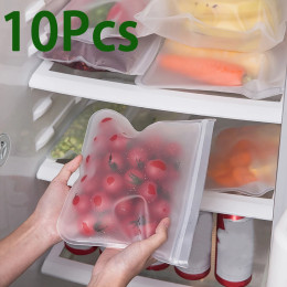 10 шт., силиконовая сумка для хранения продуктов, герметичная многоразовая сумка с застежкой-молнией, чашка, сумка для свежести, сумка для хранения продуктов, свежая упаковка