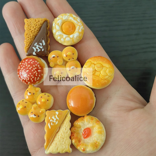 8 шт. Kawaii с плоской задней частью, смола, хлеб, торт, кабошон, круглые конфеты, искусственная еда, украшения «сделай сам», для скрапбукинга, детали для телефона, деко