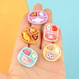 Мини-тарелки Sanrio из смолы, материал для скрапбукинга, миниатюрные аксессуары, украшения, принадлежности для подвесок с плоской задней частью, сделай сам, мультфильм
