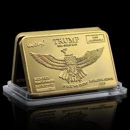 Официальная медаль Трампа 2024 Crad с изображением золотого стержня, с надписью и уникальным номером, коллекционные предметы