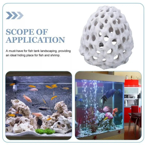 3D креветки, скрывающие для аквариума, креветки, аквариум, скрывающая пещера для маленьких рыб, пористая стабильная аквариум, имитация пористого кораллового камня