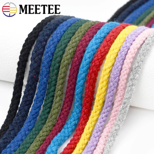 10 м Meetee 5/7 мм высокопрочный хлопковый шнур, витая веревка, тканая веревка для искусственных веревок, шнуры для рукоделия, аксессуары для рукоделия