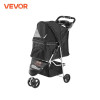 VEVOR, 35 фунтов, 3-колесная коляска для собак, вращающаяся черная коляска для щенков с передней педалью, корзина для хранения, подстаканник для собак, кошек, путешествий
