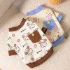 Осенняя одежда для собак, рубашка с мультяшным принтом для собак, модная Толстовка для щенков, милый мягкий пуловер для кошек, рубашка для домашних животных, одежда для французского бульдога