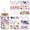 Sanrio UV DTF 16 унций обертка для чашек Libbey стеклянная пластиковая обертка для банок самоклеящаяся наклейка, готовая к отправке без чашки