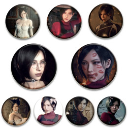 58/44/32 мм Ada Wong Resident 4, игровая пуговица, брошь с персонажем, значок для любителей геймеров, коллекция подарков, декоративная одежда
