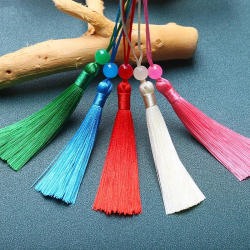 10 шт., бахрома из полиэстера и шелка, 7 см, кисточки ручной работы, мягкие кисточки для рукоделия, мини-кисточки из бисера для закладок, изготовление ювелирных изделий