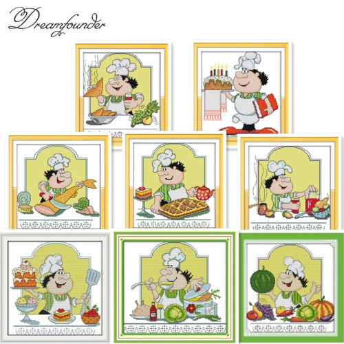 Humor chef смешной повар кухонный Декор счетная печать DMC 14CT 11CT 18CT Набор для вышивки крестиком Набор для вышивания Мульти картина плюс