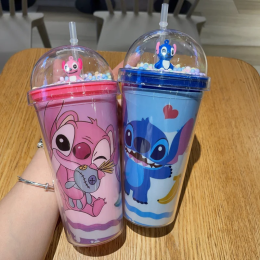 450 мл Disney Lilo Stitch бутылка для воды большой емкости портативная портативная мультяшная аниме уличная спортивная чашка для воды детские подарки