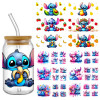 Disney Stitch мультяшный узор УФ DTF переводная наклейка водостойкие переводные наклейки для 16 унций наклейки на стеклянную чашку