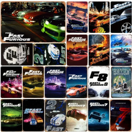 Настенные таблички Fast Furious, винтажный стегальный автомобиль, металлическая жестяная вывеска, плакат, декор, бар, гараж, украшение для дома, классическая жестяная вывеска