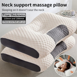 1 шт. Almohada подушка для шеи помогает сон защищает шею шейный ортопедический массаж из соевого волокна бытовая спа-подушка для сна