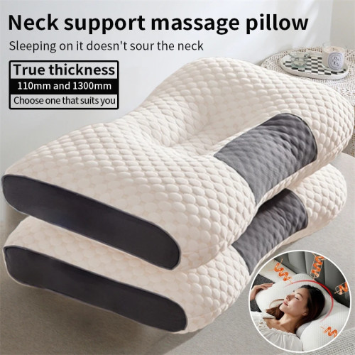 1 шт. Almohada подушка для шеи помогает сон защищает шею шейный ортопедический массаж из соевого волокна бытовая спа-подушка для сна