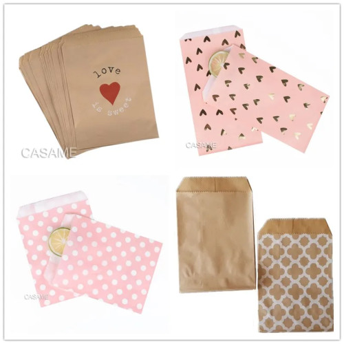Бумажные пакеты 5x7 дюймов Love is Sweet Wedding Treat Craft Paper Popcorn Bags Food Safe Party Favor Бумажные пакеты Лучший подарок конфеты сладкий пакет