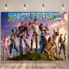 Fortnites Стрельба Игры Вечерние Фоны Мальчик День Рождения Торт Украшение Стола Фотография Фон Декор Детской Комнаты Баннер Плакат