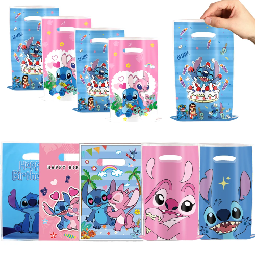 10/20/30 шт., подарочные пакеты для вечеринок Disney Lilo&Stitch, пакеты для упаковки конфет и печенья, сумка для закусок, детский душ, товары для дня рождения