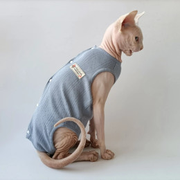 Одежда для кошек Sphynx, летняя Хлопковая пижама с 4 ногами, удаление ран и клещей, Женский костюм для хирургического восстановления кошек, костюм для котят