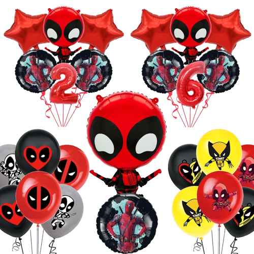 Набор фольгированных воздушных шаров Disney Deadpool и Росомаха, с днем рождения, года, 32 дюйма, сувениры для мальчиков 1-9 годов, подарок для детского душа
