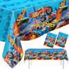 2 шт., одноразовая пластиковая скатерть для вечеринки Hot Wheels для детей, гоночный автомобиль для мальчиков, украшения для вечеринки в честь дня рождения, детского душа, принадлежности