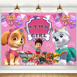 Skye Everest Paw Patrol фон для детей, девочек и мальчиков, декор для дня рождения, фотография, фон для детского душа, баннер, фотостудия
