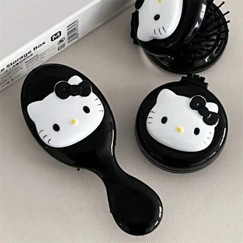 Kawaii Hello Kitty расческа на воздушной подушке аниме Sanrio мультфильм Китти кошка кукла сердце девушки милая портативная расческа подарок для девочки инструмент для укладки