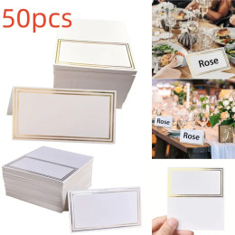 DIY 50 шт., прозрачные акриловые настольные карты, свадебные пустые прямоугольные карты для сидения, знак с именами для гостей, бирка, украшение для дня рождения