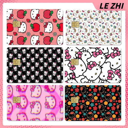 Милая наклейка Hello Kitty для кредитной дебетовой карты, наклейка для вечеринки, водостойкая наклейка для покера, наклейка «сделай сам», маленькая пленочная лента для чипов, наклейка на кожу