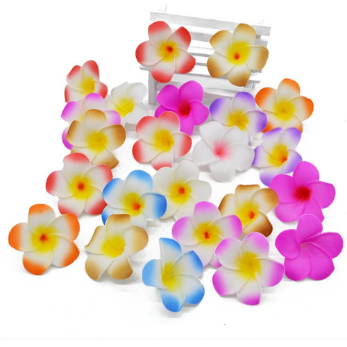 30 шт наряды на возраст от 5 до 9 см Frangipani задний фоняйцо, цветок головки PE поролоновая Плюмерия цветы ручной работы искусственный венок в гавайском стиле Свадебные Birthdya вечерние Декор
