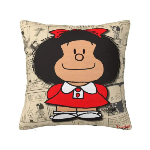 Винтажные наволочки для подушек Mafalda манга, из полиэстера, Quino, комикс, мультяшная декоративная подушка для автомобиля, квадратная наволочка, украшение для спальни