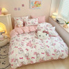 Пододеяльник Hello Kitty розового цвета с милым мультяшным рисунком, из мягкого полиэстера, устойчивый к разрыву, подходит для подарка