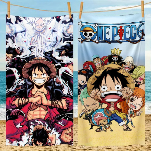 Пляжное полотенце в стиле аниме One PIECES Luffys Gear 5, быстросохнущие полотенца из микрофибры без песка, подарок для женщин, путешествия, тренажерный зал, душ, кемпинг