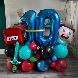 39 шт., воздушный шар Minecraft, колонна, пиксельная игра, тема, детское украшение для дня рождения, Globos для мальчиков, гелиевые детские игрушки, подарок, воздушные шары