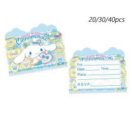 Приглашения на день рождения Sanrio Cinnamoroll, украшения для вечеринки, товары для вечеринок Cinnamoroll, пригласительные открытки Cinnamoroll Friends