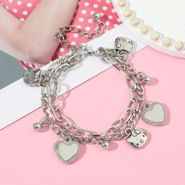 Аксессуары Sanrio Kawaii Hello Kitty, браслет, подвески, металлические мультяшные милые ювелирные изделия Y2k, милые подарки для девочек