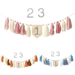 Let's Make Baby Happy Birthday Party От 1 до 3 лет кисточка баннер новорожденный этап фотографии реквизит для детей украшение для вечеринки