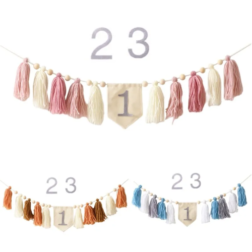 Let's Make Baby Happy Birthday Party От 1 до 3 лет кисточка баннер новорожденный этап фотографии реквизит для детей украшение для вечеринки