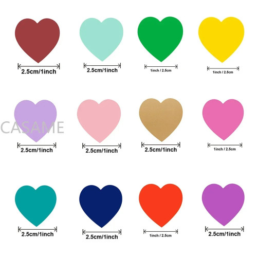 500 наклеек в форме сердца с любовью, уплотнительные этикетки - подарочная упаковка на день рождения, милые канцелярские наклейки для скрапбукинга и поделок