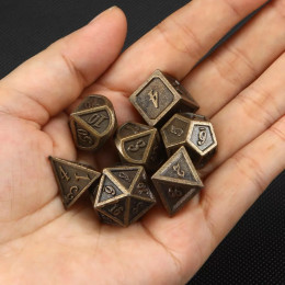 7 шт. металлические многогранные игральные кости бронза DND игровые кости для ролевых игр Dungeons and Dragons DND RPG MTG D20 D12 D10 D8 D6 D4 настольная игра