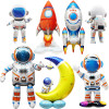 Подушные шары Spaceman Rocket, фольгированный шар космонавта, тема галактики космического пространства, украшения для дня рождения мальчика, детский душ